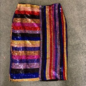 TOPSHOP Sequin Midi Skirt